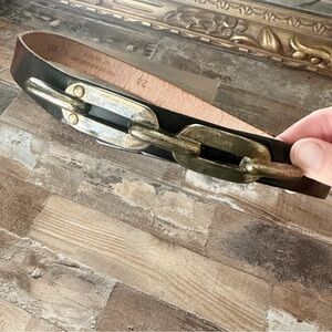 Vintage top grade cowhide leather chain link style belt